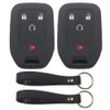 kcpros 2 fundas protectoras de silicona de goma negra con