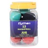 Python Variety Pack Racquetball(Jug) (12 Balls)(3-Black,3-Blue,3-Red, 3-Green)