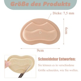 Fersenpolster 4er Pack - Weiche und Atmungsaktive Hackenpolster für Schuhe - Schuhpolster für zu Große Schuhe - Fersenschutz gegen Blasen, Reibung & Schmerzen - Fersenkissen Verbesserter Komfort Schuh