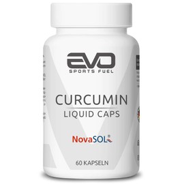 EVO SPORTS FUEL Kurkuma - 60 Kapseln - Hochdosiert - 1000 mg Curcumin pro Tagesportion - aus patentiertem NovaSOL® - 185 x höhere Bioverfügbarkeit - 100% Vegan - geprüfte Qualität - Made in Germany