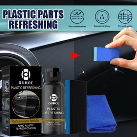 Utapossin Nano 2 Stücke Kunststoff Tiefenpfleger, Innenraumreiniger Auto, Waschmittel zur Innenraumpflege, Universalreiniger für Kunststoff, Polster, Leder, Reinigung & Schutz 50ml*2