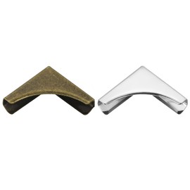 PATIKIL 22mm Metal Book Corners, 100pcs Photo Corners Book Corners Protector Retro Metal Decorative for Crafting Scrapbook Photo Album Book Binding, Silver Bronze