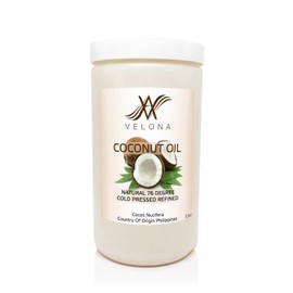 Coconut Oil 76 Degree by Velona - 64 oz | 100% Pure and Natural Carrier Oil | in jar | Refined, Cold Pressed | Skin, Face, Body, Hair Care | Use Today - Enjoy Results
