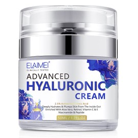Hyaluronic Acid Cream for Face, Hydrated and Smooth Extra Dry Skin, Anti-Ageing, Facial Moisturiser, Collagen