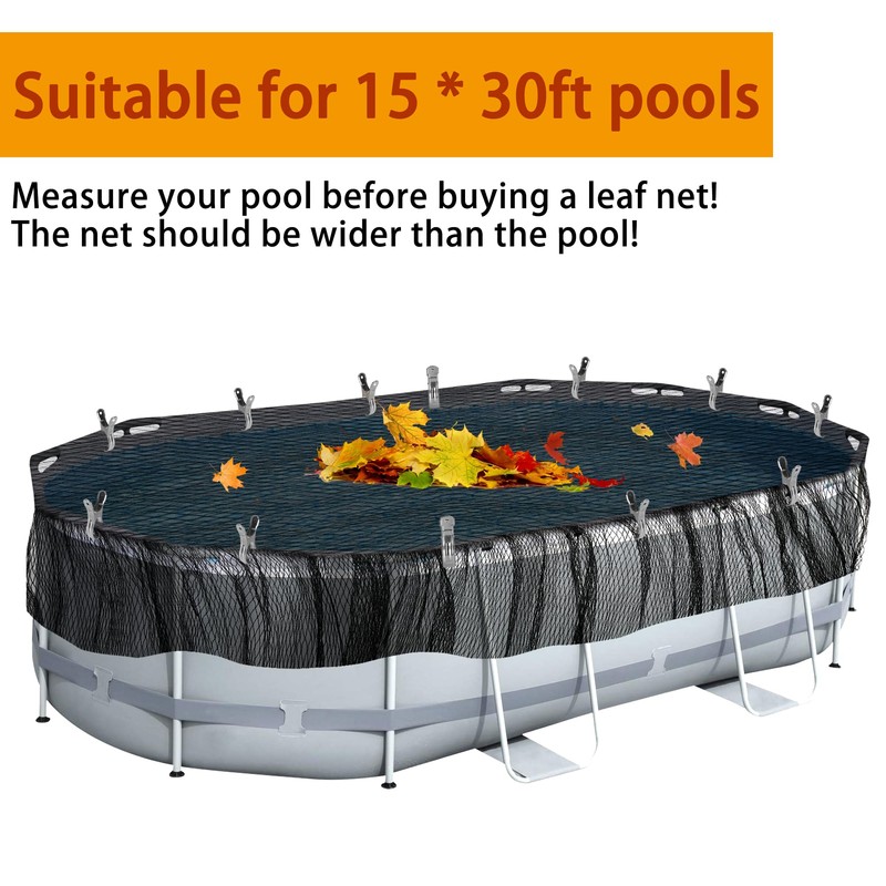 Adnee 33X18 Ft Oval Swimming Pool Leaf Net Cover,Pool Mesh