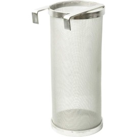 North Mountain Supply Beer Hop Stainless Steel Strainer with 2 Hooks - 4" x 10" Hop Filter for Home Brewing