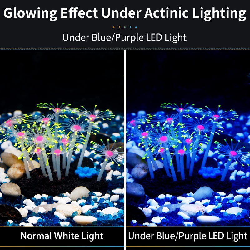 Uniclife Glowing Effect Artificial Coral Plant for Fish Tank, Decorative
