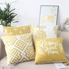 NIULAA Mustard Yellow Cushion Covers 50cm x 50cm Set of