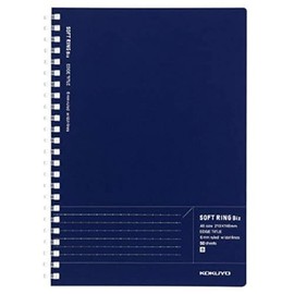KOKUYO Soft Ring Notebook Biz - A5-50 sheets - Dotted Line - Navy (Pack of 2)