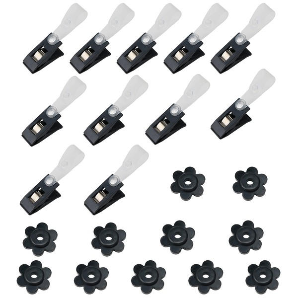 HOOSUN 22 Pack Garden Flag Clips And Stoppers,Clips For Garden
