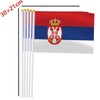 Serbia Handheld Small Flag Set,10 PCS 5×8 Inch Mini Serbians