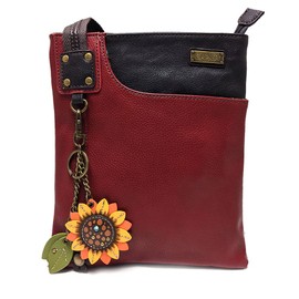 CHALA SWING Pack Smartphone Cross-Body Purse Purse Charm (Burgundy_ 609 Sunflower)