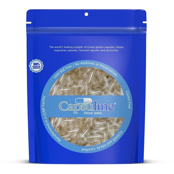 Capsuline Size 0 - Clear Empty Vegan Capsules - 10000