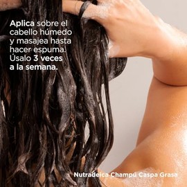 ISDIN Nutradeica Shampoo Anticaspa grasa, Reduce la Descamación, el Picor y el Exceso de Sebo. Reduce Caspa Grasa 200ml