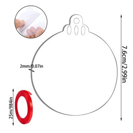 TSKDKIT Pack of 30 Acrylic Christmas Baubles 7.6 cm Acrylic Disc Christmas Decoration Pendant Plexiglass Panels Christmas Tree Baubles Plexiglass Disc for Christmas Decoration Crafts