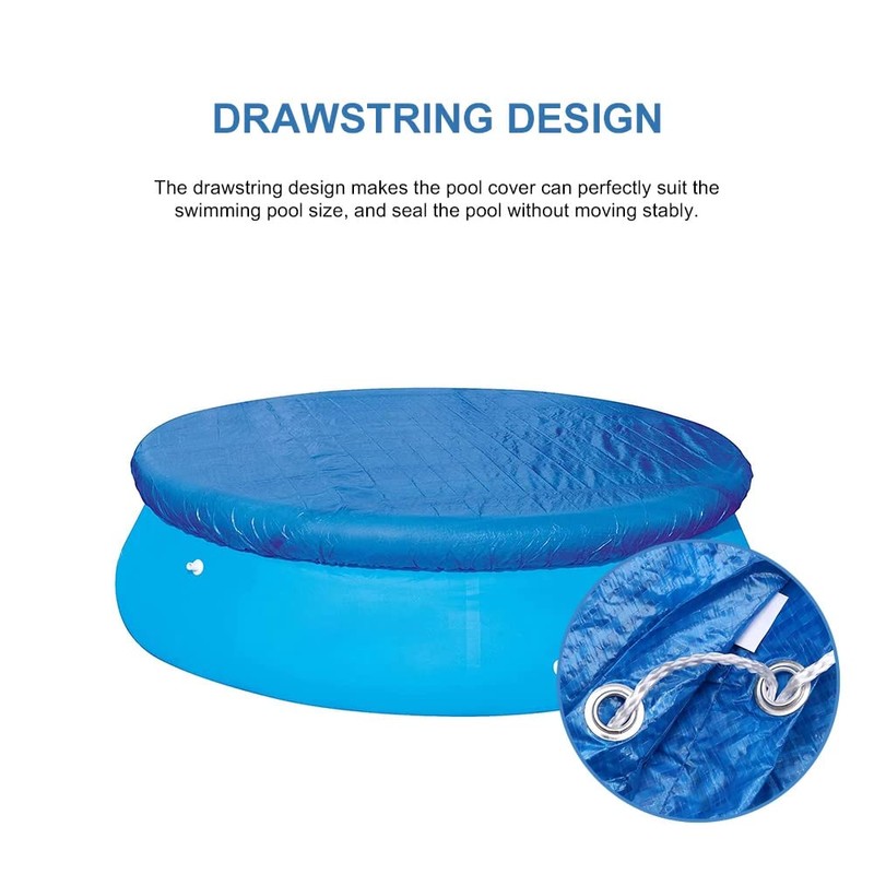 400 * 211cm Rectangular Pool Cover, Foldable Drawstring Design Solar