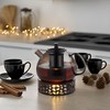 ecooe Black Stainless Steel Tea Warmer with Tea Light Holder