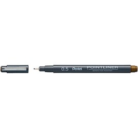Pentel Pointliner S20P-5SP Fineliner, Sepia, Waterproof and Non-fading, 0.5 mm, Pack of 1