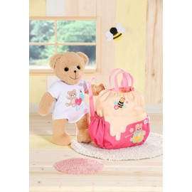BABY born Bear Backpack 834831 - Accessories for BABY born Bear and Dolls up to 43cm - Includes Adjustable Belt System - Suitable for Kids from 1+, Brown