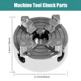 Protoiya 4-Jaw Self-Centering Lathe Chuck Set - Zinc Alloy With Wrench and Connecting Rod, Sturdy Mini Metal Chuck for Wood Turning and Woodworking Lathes