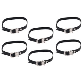 MTQY 6PCS Bicycle Toe Strap 19x0.51inch Universal Nylon Pedal Belt with Adjustable Steel Buckle Exercise Bike Accessories