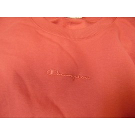 Champion fleece Sweatshirt Women’s Size XL Crew Neck Coral Casual logo embroider