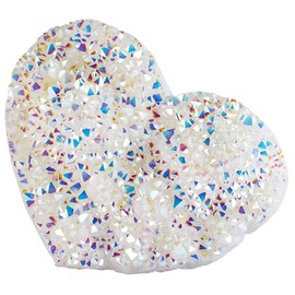 Nupuyai titanium coated rock crystal, druse rough stone, irregular crystal, cluster quartz, geode gemstone, for Reiki, Feng Shui decoration