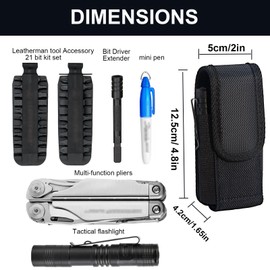 Jingzan Multitool Sheath, Magnetic Cover Multitool Pouch Compatible with Leatherman Wave Plus Wingman Surge Rebar EDC Belt Organizer Tool Holster (Magnetic Cover)