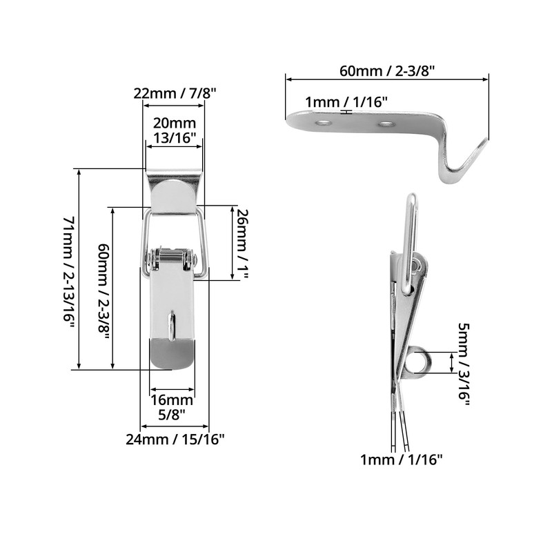 QWORK® Pack of 8 Heavy Duty Toggle Latch 72 x