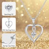 Heart Birthstone Necklace for Women, S925 Sterling Silver Heart Necklaces