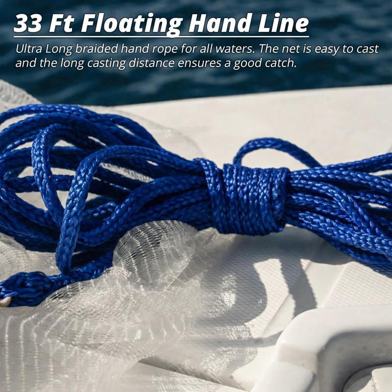 Ultra Light Series Fishing Cast Net with Eco-Friendly Lead Weights