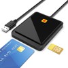 Black USB Smart Card Reader, CAC ID Card Reader, SIM