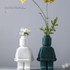 Little Robot Flower Vase Entryway Ornament Resin Flower Vase Decoration