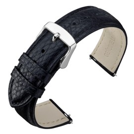 [ANNEFIT] 16mm/18mm/19mm/20mm/22mm Genuine Leather Top Grain Leather Quick Release Stitched Watch Replacement Strap, 20 mm, Leather