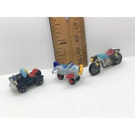 NA Car Plane Motorcycle Playroom 3pcs  French Feves Figurines Dollhouse Miniatures