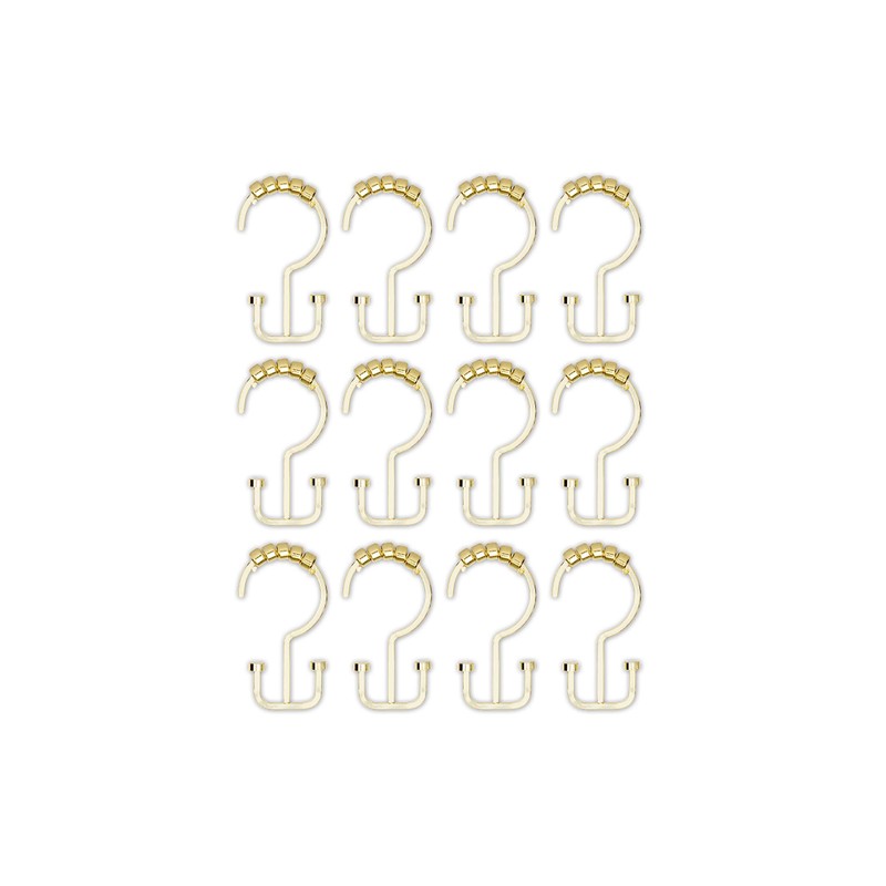 Utopia Alley Deco Flat Double Roller Shower Curtain Hooks (Gold)