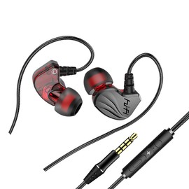 Mipcase 1pc -Ear Wired Earphone Heavy Bass Sound Lightweight Design Comfortable Fit for Mobile and Tablet Noise Isolating Earmuffs Construction Compatibility