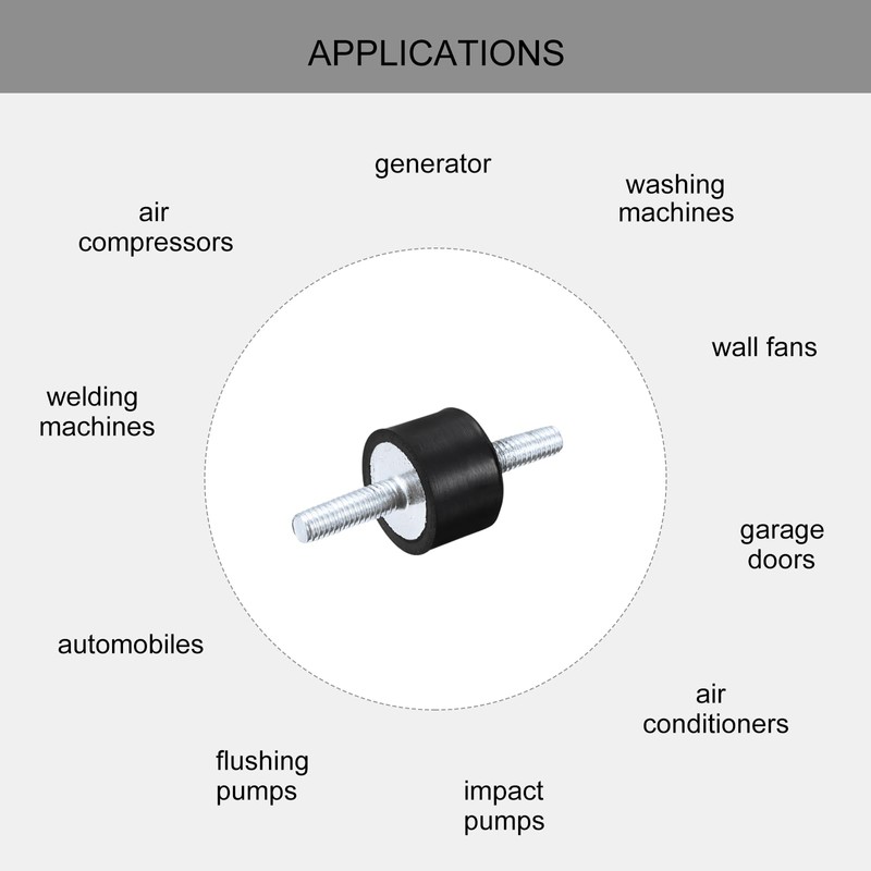 sourcing map Rubber Bearing M5 x 15 mm Plug Vibration
