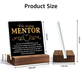 TOUNER To an Amazing Mentor Acrylic Office Decor Sign, Acrylic Desk Plaque Sign with Wood Stand, Thank You Gifts for Mentor Teacher Counselor Coach Adviser, Best Mentor Gifts for Boss Leader
