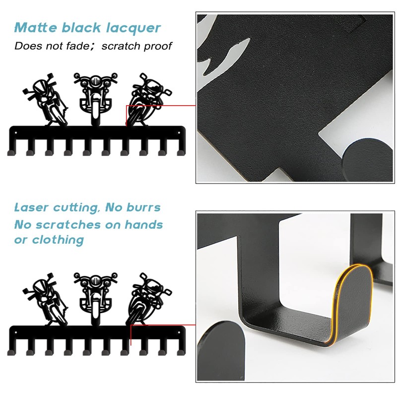 SUPERDANT 3 Cool Motorcycles Key Holder Decorative Hook Rack Hanger