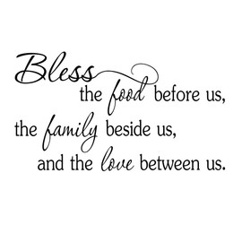 Imposing Design Bless The Food Before us The Family Beside US 23 x 13 Vinyl Wall Quote Sticker Cooking Decor Kitchen Decorative Sticker Motivational Inspirational