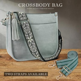 4053 Women's Elegant Crossbody Bag For Women Leather Hobo Handbag Wallet Set With 2count Adjustable Guitar Leopard Strap hkclufbag crossbody purses 2025:_green