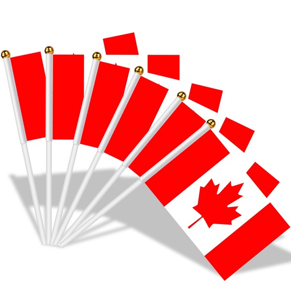 AhfuLife Small Canada Flags for Canada Decoration, Pack of 15