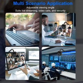 HD 8MP Webcam, Type C Smart Webcam with Wide Angle and Auto Focus, Built in Noise Canceling Microphone, Plug and Play Type C Camera for Live Streaming, Video Calling