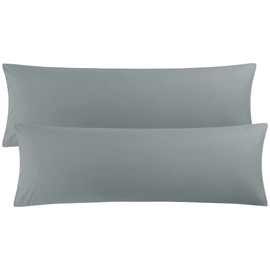 PiccoCasa Body Pillow Cover 2 Pcs Microfiber Envelope Pillow Cover Solid Nordic Soft Long Pillow Case Hotel Quality Dark Grey 50x160cm