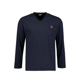 ADAMO VS Men's Long Pyjamas Navy Check Cliff Series Plus Size 10XL, navy