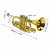 Gold Kid Trumpet Toy with 4 Colored Keys Interesting Educational