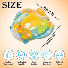 JYJLLM premium baby pool float canopy - inflatable baby seat & swim ring for toddlers 6-18 months, safe & comfy pool floats for kids, perfect for baby swimming & summer fun (yellow)