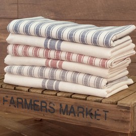 Piper Classics Market Place Blue Grain Sack Stripe Bulk Yardage,Three Yards, 108" x 110" Wide