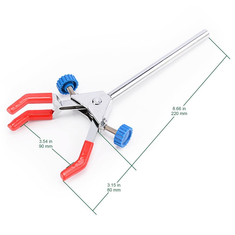 FunChem 3 Prong Dual Adjustable Clamp, Lab Clamp 3 Prong